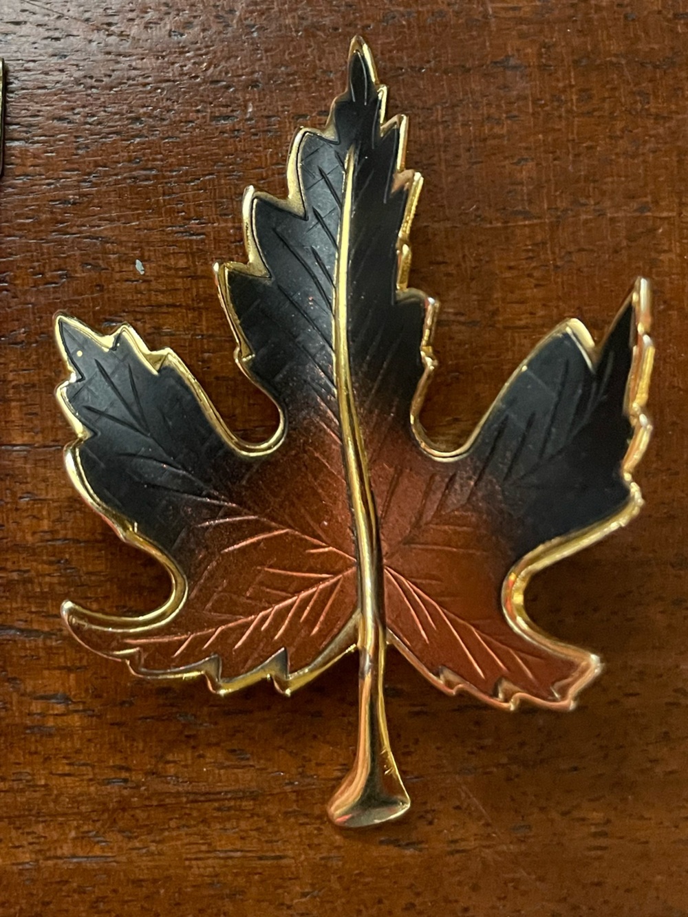 Vintage Two-Tone Maple Leaf Brooch